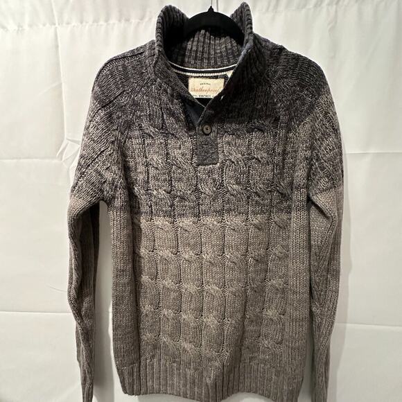 Weatherproof Sweaters - Weatherproof Vintage Ombre Cable Knit Sweater Gray Size Small